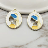 10pcs Enamel Girl Charms for Jewelry Making Earring Bracelet Necklace DIY Supply