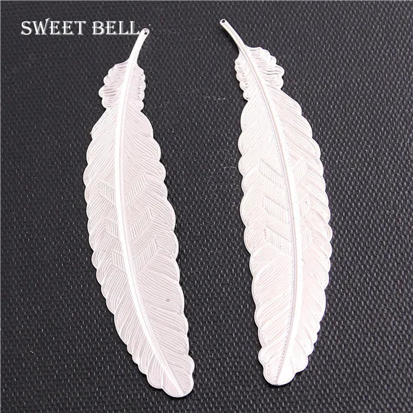 10pcs Copper Feather Plumage Charms Pendants for DIY Jewelry Making