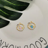 10pcs Rainbow Unicorn Enamel Charms for DIY Jewelry