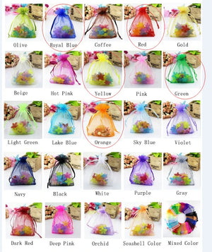 10pcs 23 Colors Organza Jewelry Packaging Bag Drawstring Pouches