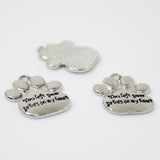 10pcs 23x19mm You Left Paw Prints on My Heart Charms Pendant DIY Jewelry Making