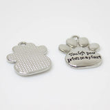 10pcs 23x19mm You Left Paw Prints on My Heart Charms Pendant DIY Jewelry Making