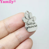 10pcs 23x19mm You Left Paw Prints on My Heart Charms Pendant DIY Jewelry Making