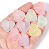 10pcs 23x21mm Frosted Love Heart Acrylic Beads for Jewelry Making