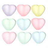 10pcs 23x21mm Frosted Love Heart Acrylic Beads for Jewelry Making