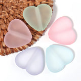 10pcs 23x21mm Frosted Love Heart Acrylic Beads for Jewelry Making
