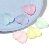 10pcs 23x21mm Frosted Love Heart Acrylic Beads for Jewelry Making