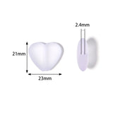 10pcs 23x21mm Frosted Love Heart Acrylic Beads for Jewelry Making