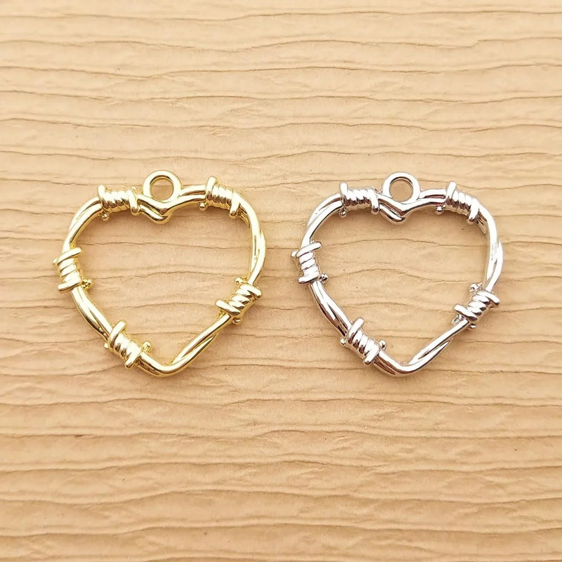 10pcs Heart Charm for Jewelry Making Earring Bracelet DIY Craft Supplies