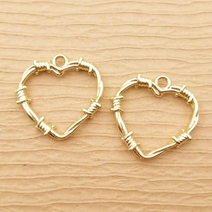 10pcs Heart Charm for Jewelry Making Earring Bracelet DIY Craft Supplies