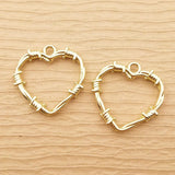 10pcs Heart Charm for Jewelry Making Earring Bracelet DIY Craft Supplies