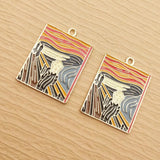 10pcs Enamel Abstract Painting Charms for Jewelry Making