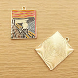 10pcs Enamel Abstract Painting Charms for Jewelry Making