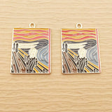 10pcs Enamel Abstract Painting Charms for Jewelry Making