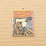 10pcs Enamel Abstract Painting Charms for Jewelry Making