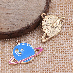 10pcs 24x18mm Solar System Charms KC Plated Zinc Alloy Charms Pendant