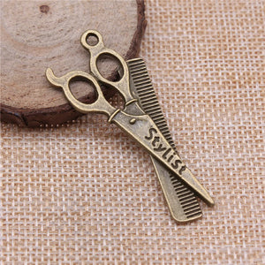 10pcs Antique Bronze Scissors Charms for Earring Making
