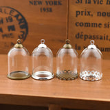 10pcs 25*18mm Glass Tube Beads with Base Hollow Glass Pendant