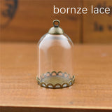 10pcs 25*18mm Glass Tube Beads with Base Hollow Glass Pendant