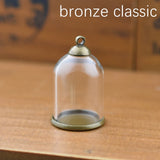 10pcs 25*18mm Glass Tube Beads with Base Hollow Glass Pendant