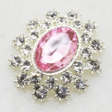 10pcs 25*28mm Oval Rhinestone Button DIY Wedding Scrapbooking Crafts