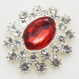 10pcs 25*28mm Oval Rhinestone Button DIY Wedding Scrapbooking Crafts