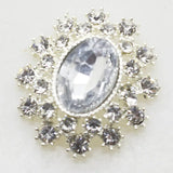 10pcs 25*28mm Oval Rhinestone Button DIY Wedding Scrapbooking Crafts