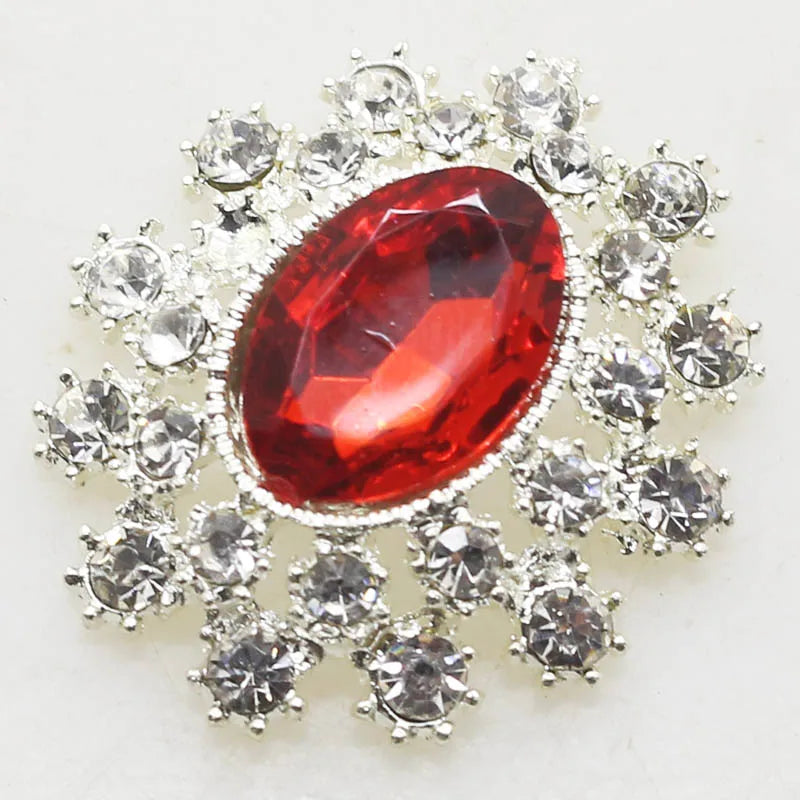 10pcs 25*28mm Oval Rhinestone Button DIY Wedding Scrapbooking Crafts