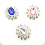 10pcs 25*28mm Oval Rhinestone Button DIY Wedding Scrapbooking Crafts