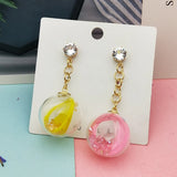 10pcs Feather Rhinestone Ball Charms Glass Pendants Fit Earring Hair Jewelry