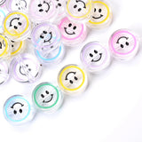 10pcs 25mm Acrylic Smiley Face Beads Round Beads for Jewelry Making