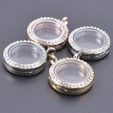 10pcs 25mm Round Crystal Glass Floating Charm Locket Pendant Jewelry Making