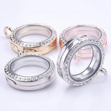 10pcs 25mm Round Crystal Glass Floating Charm Locket Pendant Jewelry Making