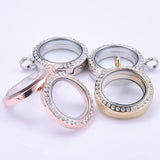 10pcs 25mm Round Crystal Glass Floating Charm Locket Pendant Jewelry Making