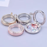 10pcs 25mm Round Crystal Glass Floating Charm Locket Pendant Jewelry Making