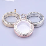 10pcs 25mm Round Crystal Glass Floating Charm Locket Pendant Jewelry Making