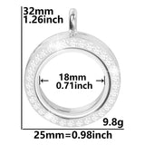 10pcs 25mm Round Crystal Glass Floating Charm Locket Pendant Jewelry Making