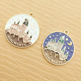 Enamel Night Castle Charm for Earrings