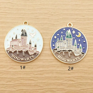 Enamel Night Castle Charm for Earrings