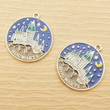 Enamel Night Castle Charm for Earrings