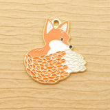 10pcs Enamel Fox Charm Jewelry DIY Craft Supplies Plated
