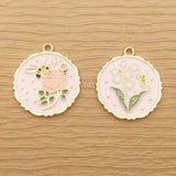 10pcs Enamel Bee Butterfly Flower Charm Jewelry Making Earring Pendant