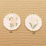 10pcs Enamel Bee Butterfly Flower Charm Jewelry Making Earring Pendant