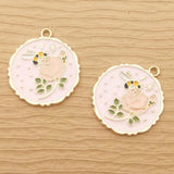 10pcs Enamel Bee Butterfly Flower Charm Jewelry Making Earring Pendant