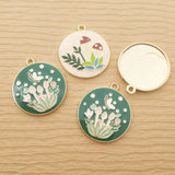 10pcs Enamel Flower Charm for DIY Crafts