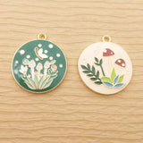 10pcs Enamel Flower Charm for DIY Crafts