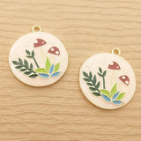10pcs Enamel Flower Charm for DIY Crafts