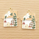 10pcs Enamel House Charm for DIY Jewelry Making