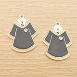 10pcs Enamel Clothes Robes Charm 25x33mm for Jewelry Making Earring Pendant