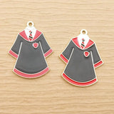 10pcs Enamel Clothes Robes Charm 25x33mm for Jewelry Making Earring Pendant